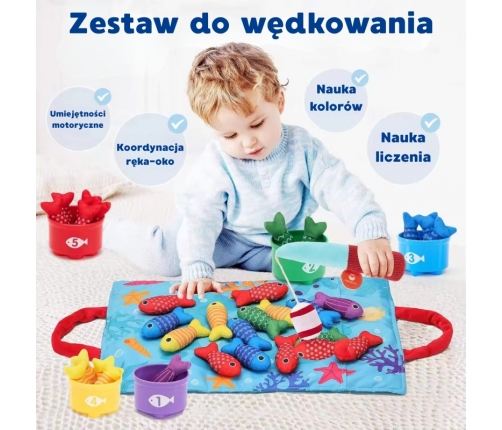 WOOPIE Zestaw Małego Wędkarza Nauka Liczenia 22 El.