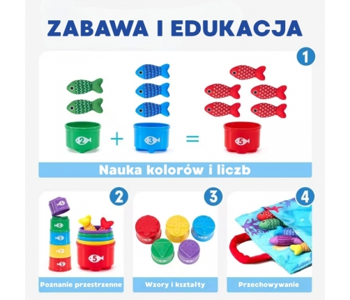 WOOPIE Zestaw Małego Wędkarza Nauka Liczenia 22 El.