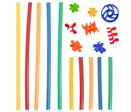 WOOPIE Klocki Konstrukcyjne Świecące Słomki 400 szt.