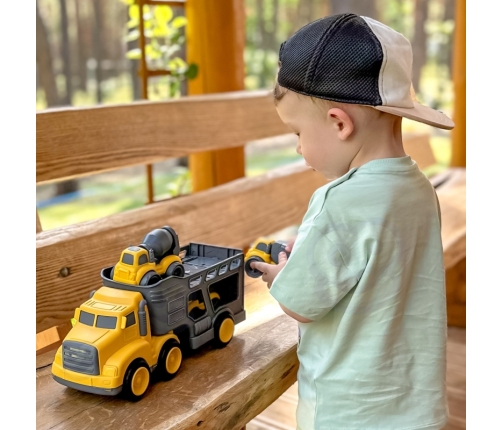 WOOPIE Laweta Zestaw 4w1 Pojazdy Budowlane