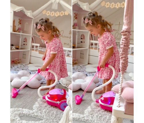 WOOPIE Odkurzacz dla Dzieci z Funkcją Wciągania Różowy