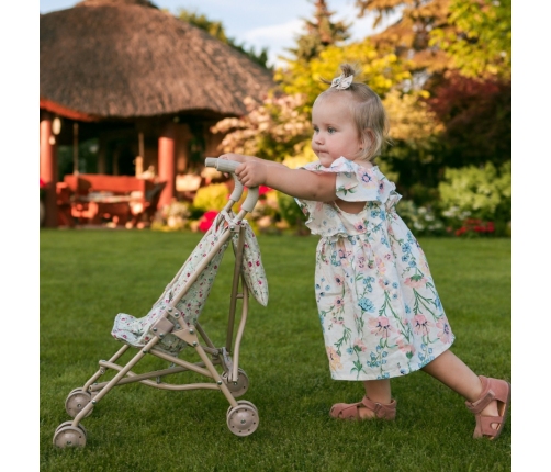WOOPIE ROYAL Wózek Spacerówka Dla Lalek w Kwiatki
