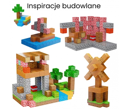 WOOPIE Klocki Magnetyczne Konstrukcyjne Sześciany 3D Zestaw Edukacyjny 63 el.