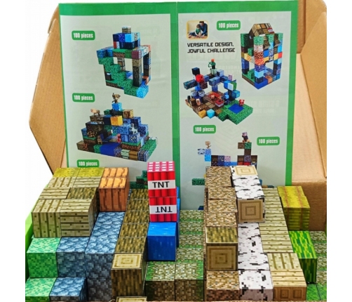 WOOPIE Klocki Magnetyczne Konstrukcyjne Sześciany 3D Zestaw Edukacyjny 63 el.