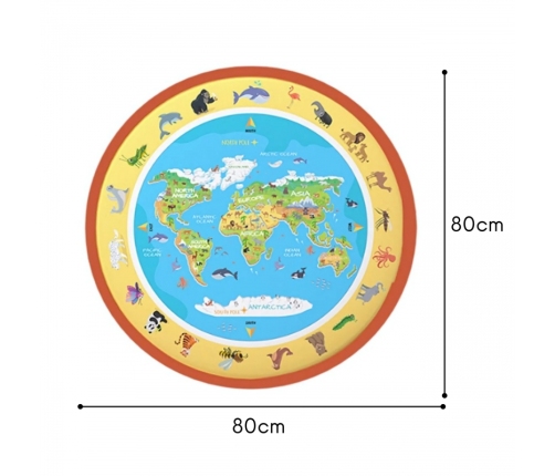 WOOPIE Magiczna Mata Wodna do Malowania Okrągła ZOO 23 el.