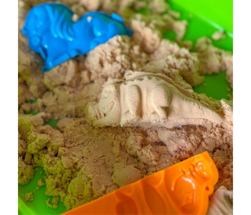 WOOPIE Piasek Kinetyczny 1,5 kg Zestaw XXL ZOO Safari Stolik z Foremkami