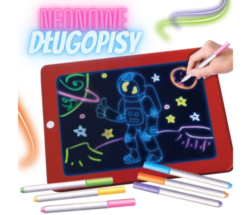 WOOPIE Magiczny Tablet Graficzny do Rysowania Neonowe Kolory