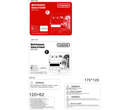 MASTERKIDZ Tablica Edukacyjna Zmysł Węchu Montessori