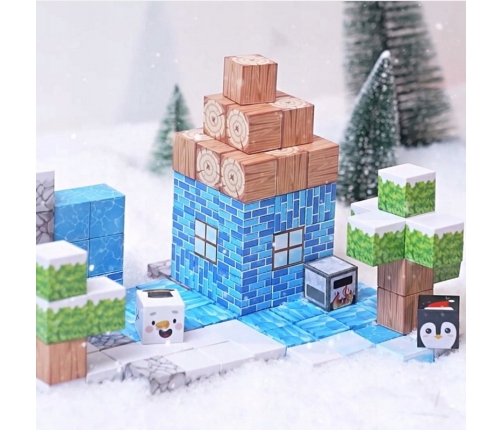 WOOPIE Klocki Magnetyczne Konstrukcyjne Zimowy Świat klocków