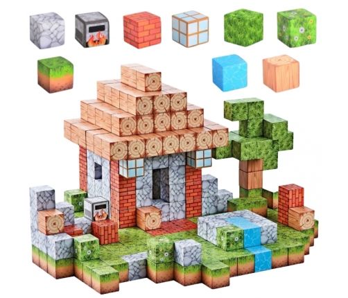 WOOPIE Klocki Magnetyczne Konstrukcyjne Świat Klocków 108 el.