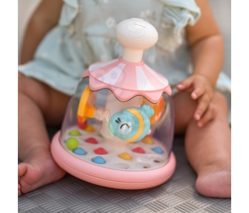 WOOPIE BABY Kolorowe Zwierzątka Różowy Bączek z Kulkami Karuzela