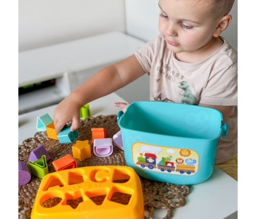 WOOPIE BABY Sorter 2w1 Skrzynka Walizka + Nauka Alfabetu i Kształtów