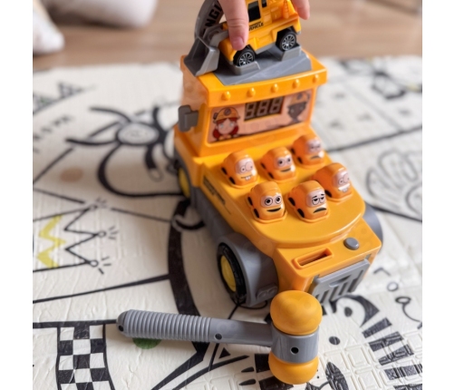 WOOPIE Gra Zręcznościowa Uderz Młotkiem Wbijak Plac Budowy z Akcesoriami