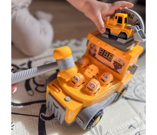 WOOPIE Gra Zręcznościowa Uderz Młotkiem Wbijak Plac Budowy z Akcesoriami