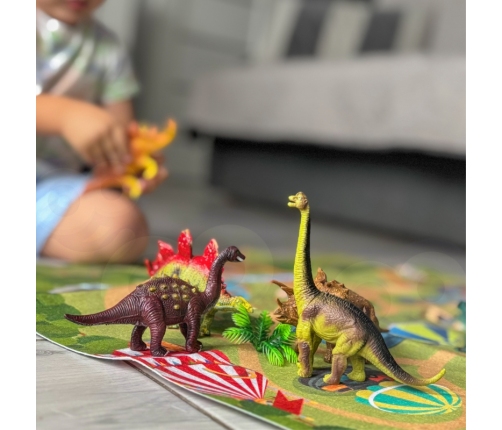 WOOPIE Zestaw Figurki Dinozaury 16 el. + Mata + Kuferek