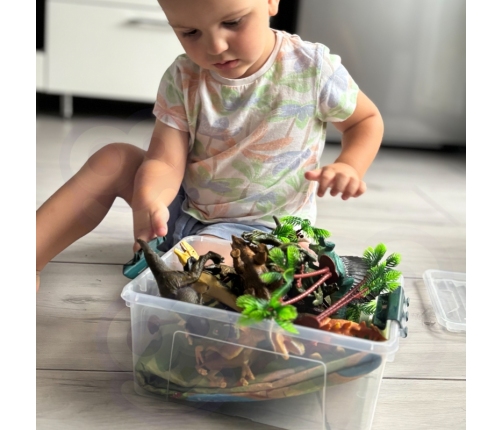 WOOPIE Zestaw Figurki Dinozaury 16 el. + Mata + Kuferek