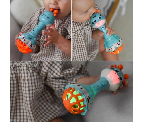 WOOPIE BABY Grzechotka Żyrafka Sensoryczna Gryzak z Muzyką Montessori 1 szt.