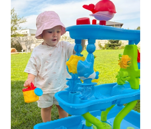 WOOPIE Stolik Wodny 4w1 Piaskownica Wodospad XL 4-Poziomowy Delfin