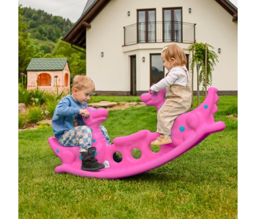 WOOPIE Bujak Wieloosobowy Dino Huśtawka Równoważna Różowa