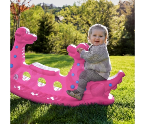 WOOPIE Bujak Wieloosobowy Dino Huśtawka Równoważna Różowa