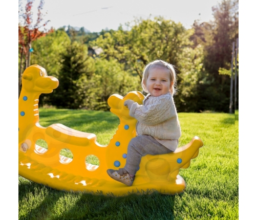WOOPIE Bujak Wieloosobowy Dino Huśtawka Równoważna Żółta