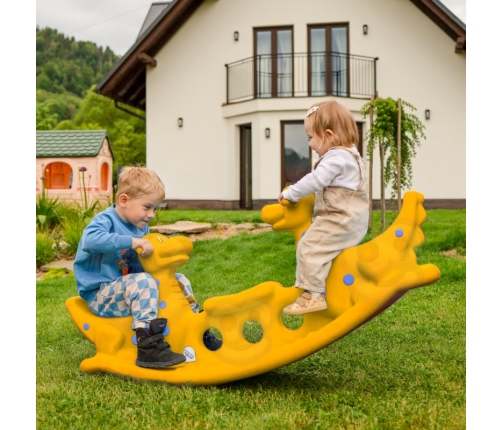 WOOPIE Bujak Wieloosobowy Dino Huśtawka Równoważna Żółta