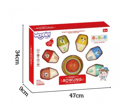 WOOPIE Kręgle Dla Dzieci Kolorowe Misie 3w1