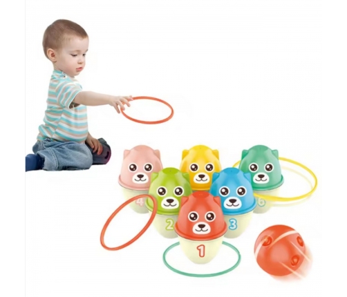 WOOPIE Kręgle Dla Dzieci Kolorowe Misie 3w1