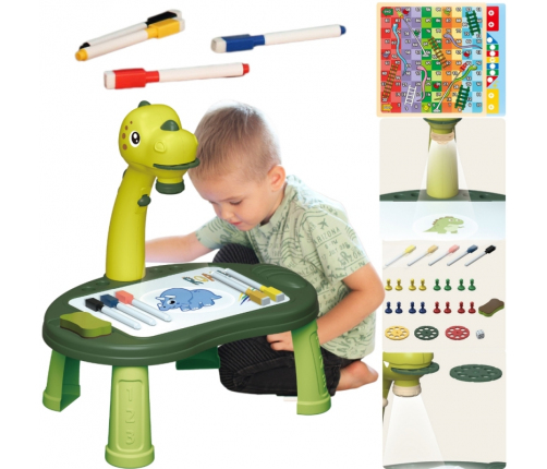 WOOPIE Tablica do Rysowania Projektor Dinozaur 24 Wzory + 2 Gry