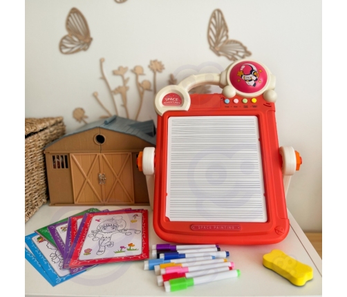 WOOPIE Dwustronna Tablica do Rysowania Gra Tetris 2w1 Pomarańczowa