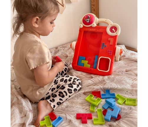 WOOPIE Dwustronna Tablica do Rysowania Gra Tetris 2w1 Pomarańczowa