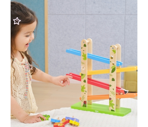 VIGA Drewniana Zjeżdżalnia dla Zwierzątek Dżungla 7 el.