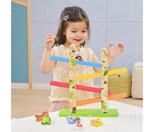 VIGA Drewniana Zjeżdżalnia dla Zwierzątek Dżungla 7 el.