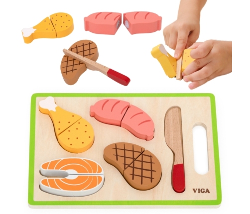 VIGA Zestaw do Krojenia Mięsa – Realistyczna Zabawa w Kuchnię