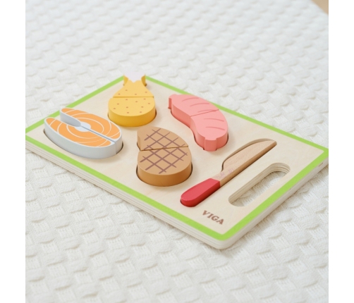 VIGA Zestaw do Krojenia Mięsa – Realistyczna Zabawa w Kuchnię