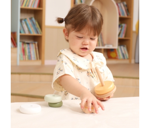 VIGA PolarB Drewniana Piramidka Edukacyjna - Ptaszek