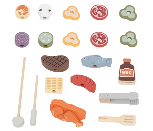 VIGA Drewniany Zestaw do Grillowania BBQ Grill