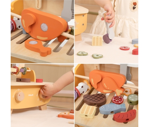 VIGA Drewniany Zestaw do Grillowania BBQ Grill