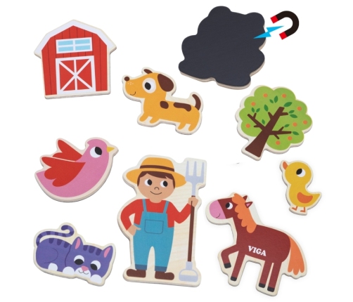 VIGA Magnetyczni Przyjaciele z Farmy 20 szt. Magnesów – Kreatywna Zabawa z Wiejskimi Zwierzątkami