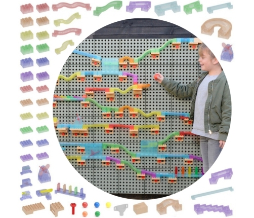 MASTERKIDZ Zestaw Konstrukcyjny Tor dla Piłek Tablica STEM 440elementów