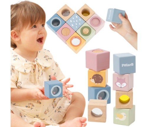 VIGA Drewniane Klocki Sensoryczne PolarB
