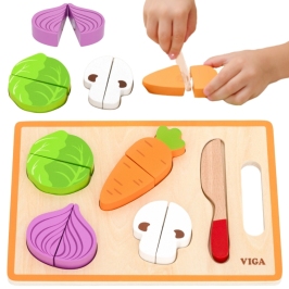 VIGA Drewniana Układanka Edukacyjna Montessori Warzywa do Krojenia VIGA Drewniana Układanka Edukacyjna Montessori Warzywa do Krojenia
