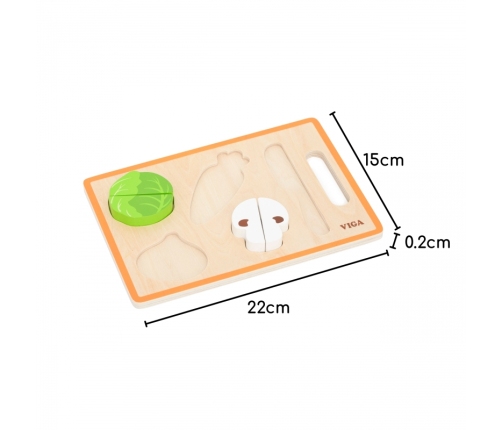 VIGA Drewniana Układanka Edukacyjna Montessori Warzywa do Krojenia