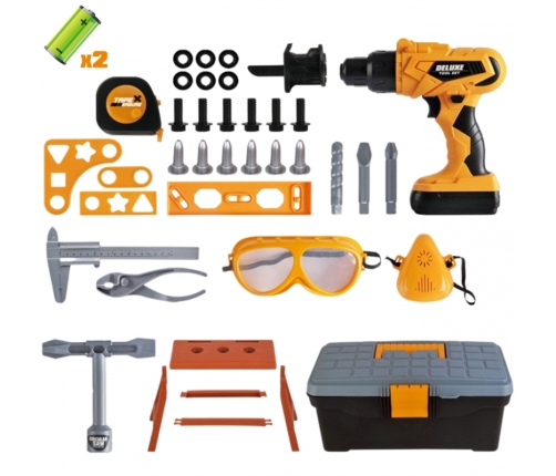 WOOPIE Zestaw Narzędzi Małego Majsterkowicza z Wkrętarką w Walizce 39el.