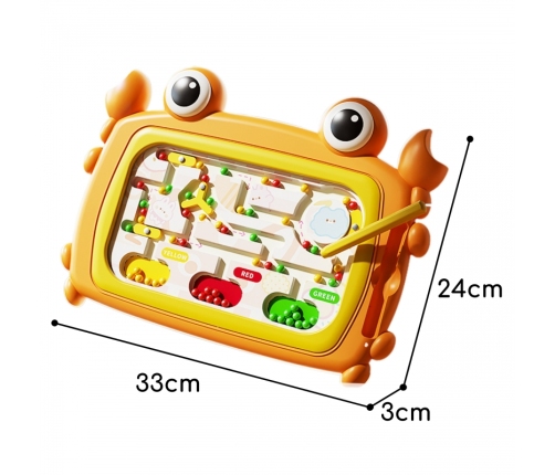 WOOPIE Tablica Magnetyczna Montessori Labirynt Krab Pomarańczowa
