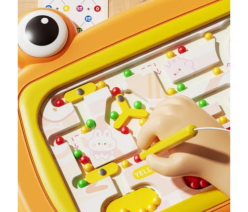 WOOPIE Tablica Magnetyczna Montessori Labirynt Krab Pomarańczowa