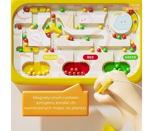 WOOPIE Tablica Magnetyczna Montessori Labirynt Krab Pomarańczowa