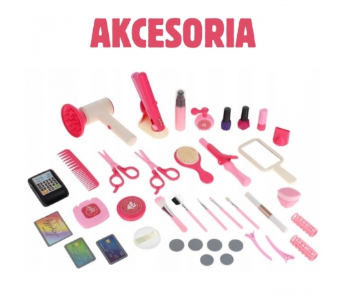 WOOPIE Salon Fryzjerski Kosmetyczka w Kuferku 2w1 43 el.