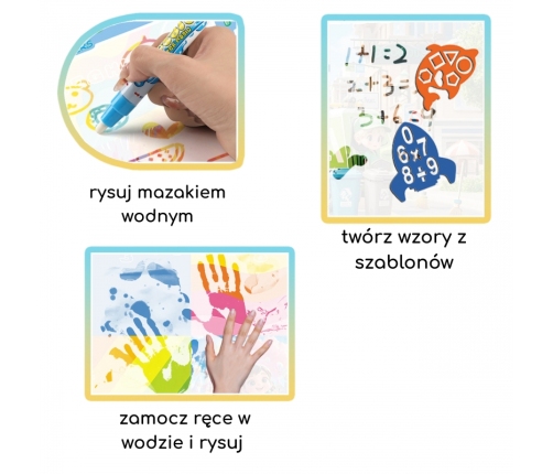 WOOPIE Mata Wodna do Malowania dla Dzieci z Dinozaurami + Akcesoria
