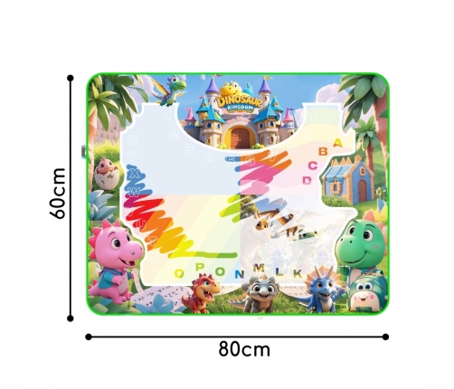 WOOPIE Mata Wodna do Malowania dla Dzieci z Dinozaurami + Akcesoria